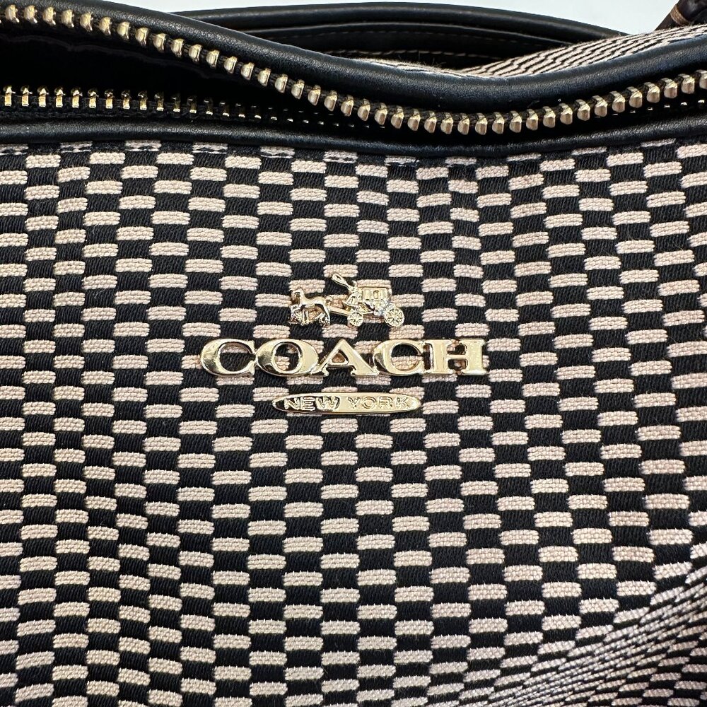 Coach/ Legacy Jacquard AVA Tote Bag F57246/ Black Leather w Gold Hardware/ NWOT - Picture 15 of 16
